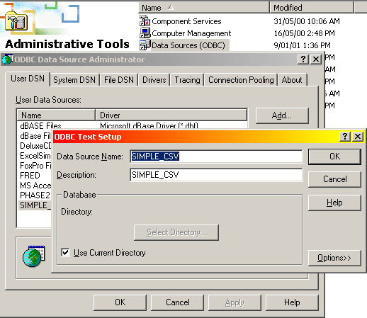 Setting up an ODBC Datasource
